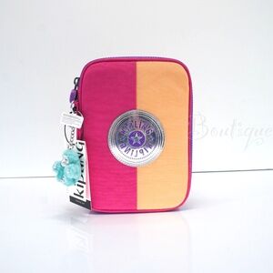 Kipling 100 Pens Case Pencil Accessory Polyamide KI0672 Chromapop Pink Orange 59